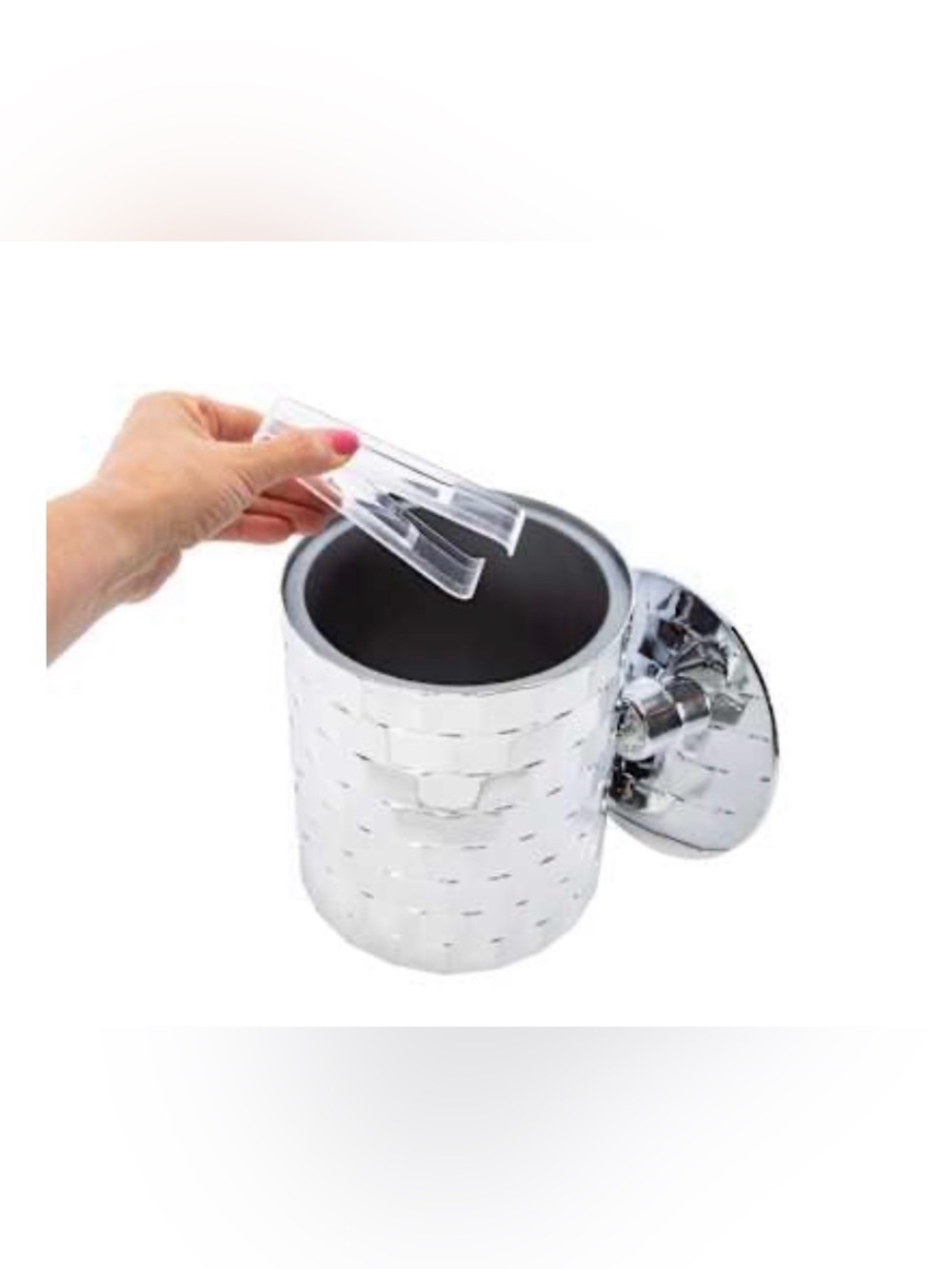 ice bucket is a container hold ice cubes or chilled water, any kind of storage